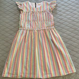 Crewcuts rainbow seersucker dress